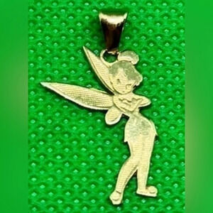 10k real solid gold tinker bell necklace